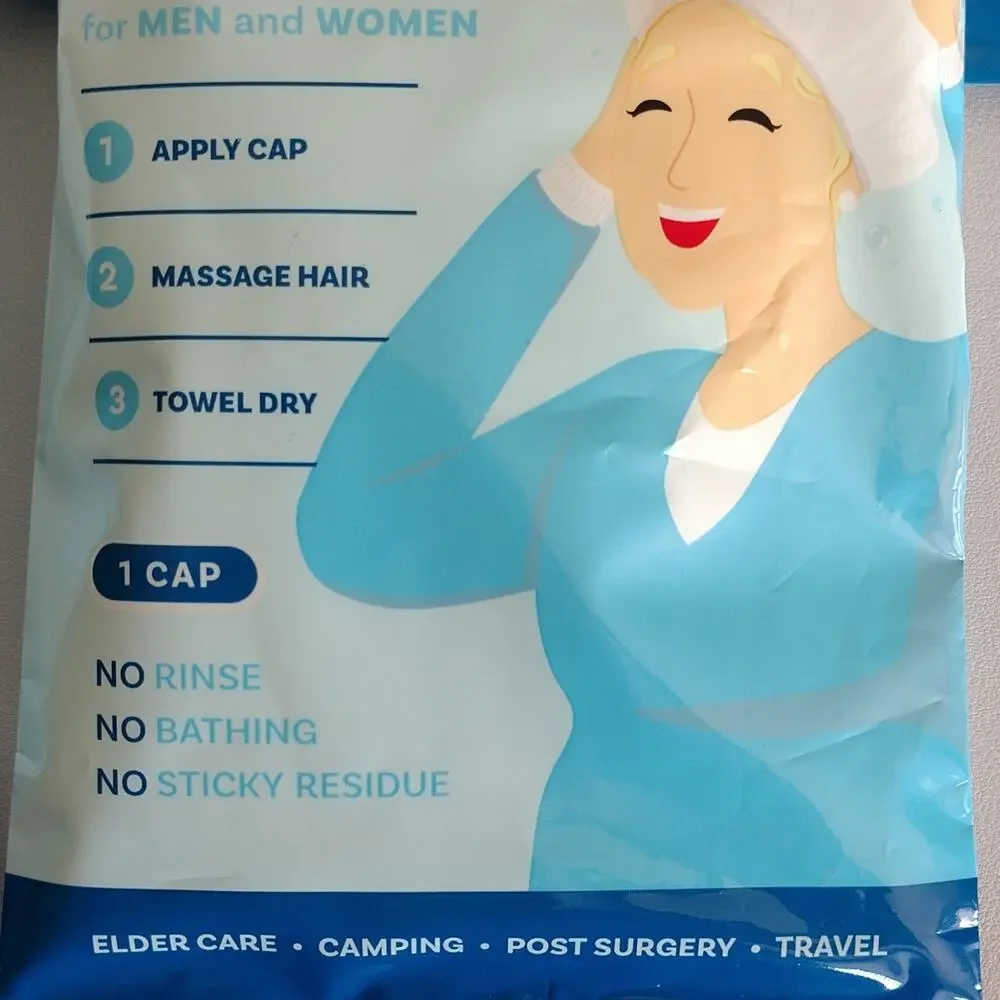 Scrubzz Rinse-Free Shampoo Cap 6pk Fresh Scent Elder Care Travel